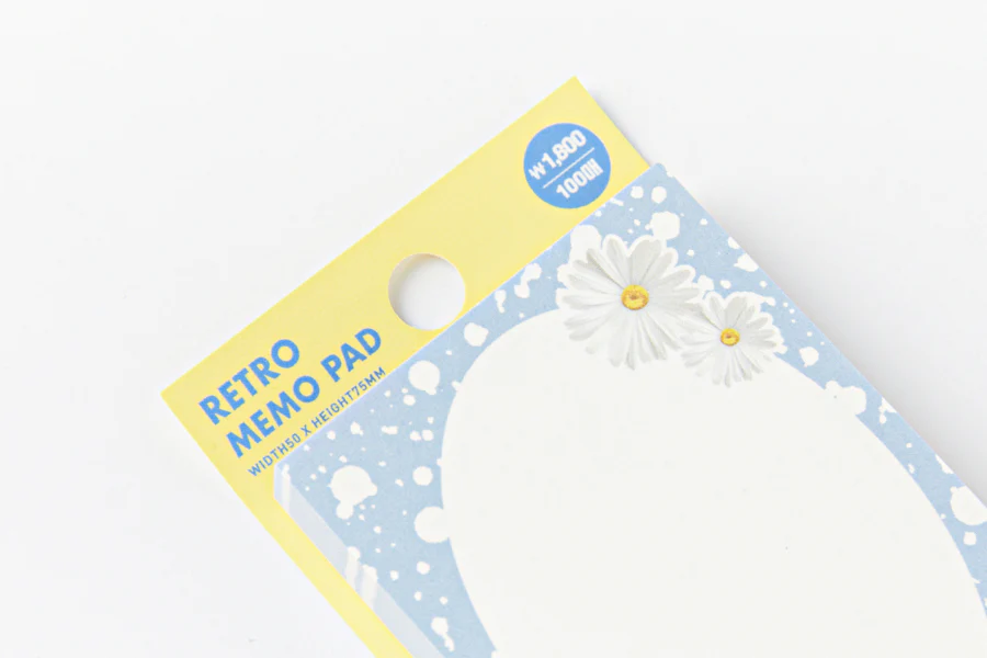 Sticky Memo Pad Blue Daisy - Image 3